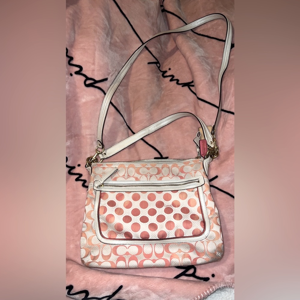 Peach Ivory Coach Bag